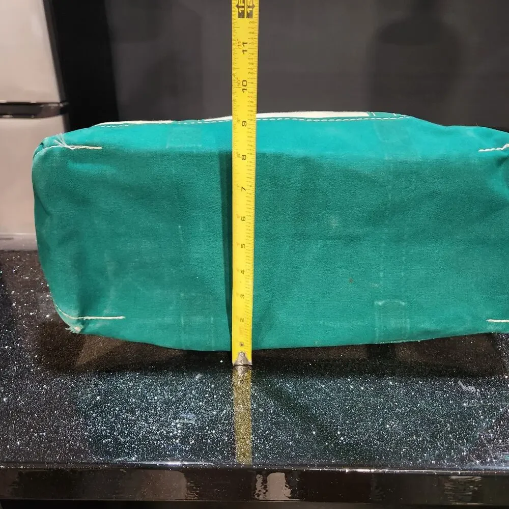 VTG 80s LL Bean Boat &‎ Tote Sawtooth Canvas Bag Ivory Green Trim NWT L Large - Picture 12 of 14